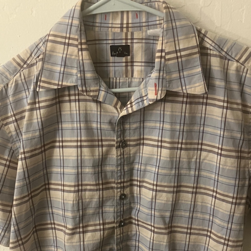 Paul Smith Casual Plaid Shirt in Blue and Brown